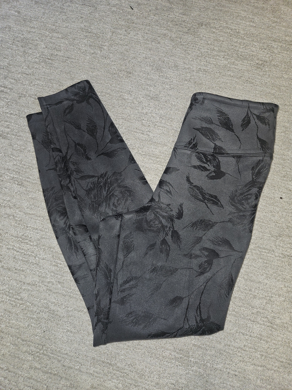 White House Black Market Black Floral Jacquard Jeggings